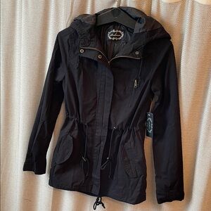 Ambiance Black Utility Jacket with Hood
